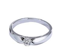 KnSam Engagement Ring PT950/9K/14K/18K White Gold Real Lab Created Diamond Partner Rings Classic Round Cut White Ring 18/14/9 Carat Gold, Size 47-70, 14ct White Gold, Lab Created Diamond