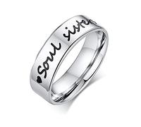 KnSam Engagement Ring Woman Silver Men's Ring Stainless Steel Silver Soul Sisters For Women Silver Soul Sisters