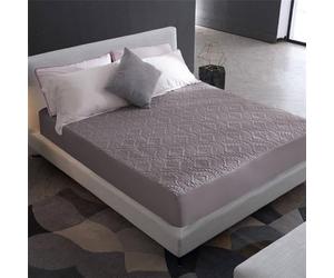 KnSam Grey Bed Sheet 220 x 200 cm Protective Cover, Flower Pattern Bed Sheet Organiser Plain Mattress Protector, Polyester Sheet for Bed Underbed as Protection for Box Spring Bed & Topper