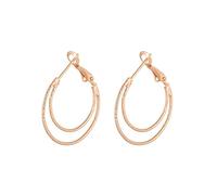 KnSam Jewellery earrings, hoop earrings, double classic 25 mm, girl's earrings, gold/silver/rose gold, Copper, No cubic zirconia