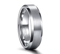KnSam Men's Engagement Ring, Tungsten Steel, Elegant Brushed Ring, Engagement Man, Unisex Ring Engagement, Tungsten steel, No cubic zirconia