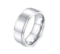 KnSam Men's Punk Titanium Steel 4 mm Brushed Rings Engagement Men's Wedding Ring Vintage, Titanium steel, No cubic zirconia