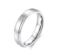 KnSam Men's Punk Titanium Steel 4 mm Brushed Rings Engagement Men's Wedding Ring Vintage, Titanium steel, No cubic zirconia