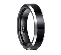 KnSam Men's Punk Tungsten Steel Rings Elegant Curved Surface / Flat Surface Rings Men Engagement Ring Vintage, Tungsten steel, No cubic zirconia