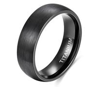 KnSam Men's Ring Silver/Black Titanium Steel 4/6/8 mm, Brushed Ring Curved Fantasy, 56, Titanium Steel, No gemstones