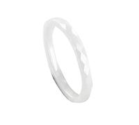 KnSam Men's White Ceramic Ring 4/6 mm, Diamond Ring Multifaceted Curve, 52, Ceramic, No gemstones