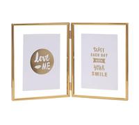KnSam Picture Frame, 20 x 25 cm, Photo Frame, 2 Opening Folds, Metal & Acrylic, Vertical Rectangle Portrait Frame, Table Top, Collage, Wall Decoration, Poster, Gold
