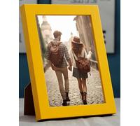 KnSam Picture Frame 25 x 30 cm Photo Size, Poster Frame Yellow MDF Horizontal & Vertical Rectangle Certificate Frame Table Top & Wall Wooden Frame Ideal for Photos/Pictures/Collage