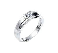 KnSam Real Gold Jewellery 950 Platinum/9K/14K/18K White Gold Diamond Ring, Laboratory Created Diamond Wedding Rings Classic, Ring 18/14/9 Carat Gold, Size 47-70, 9ct white gold, Lab Created Diamond