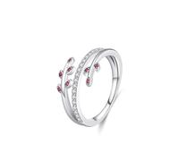 KnSam Real Gold Jewellery Engagement Ring Gold 18 Carat Wedding Rings Classic with Ruby Rose Red, Couple Rings Laboratory Created Diamond PT950 Platinum, Size 47-65, 18ct white gold, Ruby Ruby Lab