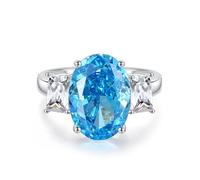 KnSam Real Gold Jewellery Yellow Gold 18K Wedding Rings, Petite Classic Wedding Ring with Laboratory Created Padparadscha Rose Oval Cut, Moissanite Ring Platinum PT950, Size 47-65, 950 Platinum, Topaz