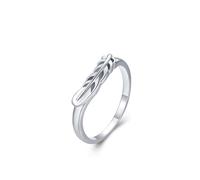 KnSam Real Jewellery Wedding Rings Gold 18 K Couple Rings Leaf Solitaire Ring Platinum PT950 Size 47-65, 18ct white gold, No cubic zirconia