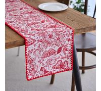 KnSam Table Runners 30 x 240 cm, Embroidered with Butterfly Pattern, Polyester Cotton Table Runner, Table Runner for Dining Room, Party Decoration, Red