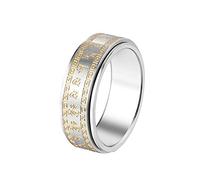 KnSam Titanium Ring for Men Stainless Steel Rings Men's Diamond Sutra Sanskrit Rotating Gold Ring