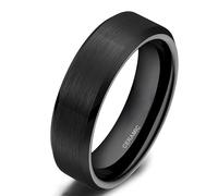KnSam Wedding Ring Men's Ceramic 8 mm, Brushed Bevelled Edge Engagement Rings for Men, Unisex Wedding Rings Engagement Ring, Ceramic, No cubic zirconia