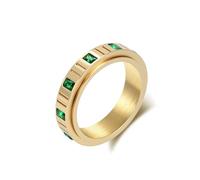 KnSam Wedding Ring Stainless Steel Rotating Women's Ring with Cubic Zirconia, Women's Ring Engagement, Stainless Steel, Cubic Zirconia