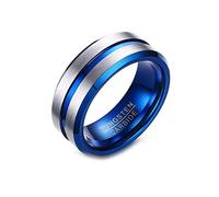 KnSam Wedding Ring Tungsten 8 mm Groove Couple Rings Eternity for Men Silver / Black / Gold / Blue, tungsten, No zirconia
