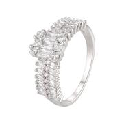 KnSam Women's 14 Carat Au585 White Gold Unique Engagement Ring, Size O 1/2