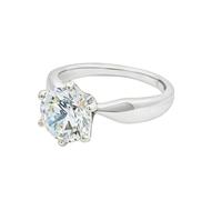 KnSam Women's 18 Carat White Gold Au750 Engagement Ring Band, Size O 1/2