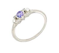 KnSam Women's 9 Carat White Gold Au375 Wedding Anniversary Ring, Size O 1/2