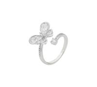 KnSam Women's 9K 375 White Gold Simple Wedding Ring Moissanite, Size O 1/2