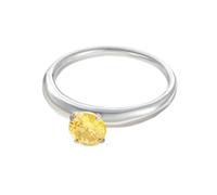 KnSam Women's Au750 White Gold Wedding Band Ring Lab Grown Ruby, Size O 1/2