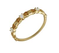 KnSam Women's Bow Knot Au375 Gold Wedding Ring White Moissanite, Size O 1/2