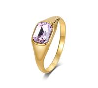 KnSam Women's Engagement Ring, Vintage Stainless Steel, Petite Classic Women's Ring with Cubic Zirconia, Women's Wedding Rings Modern, Stainless Steel, Cubic Zirconia