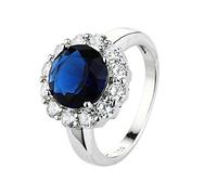 KnSam Women's Engagement Ring Women's Silver Wedding Ring Gold-Plated Flower Inlaid CZ Yellow Wedding Ring, Cubic Zirconia