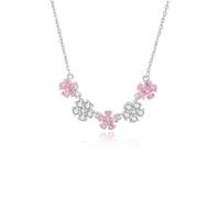 KnSam Women's Gold Au375 9K Necklace Lab Grown Rosa Sapphire Pendant, 45cm