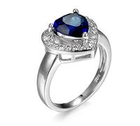 KnSam Women's Ring, Engagement Ring, Gold-Plated Wedding Ring, Silver-Plated Heart Ring, Purple Wedding Ring, Cubic Zirconia,