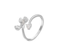 KnSam Women's White Gold 14 Carat Au585 Wedding Ring Bands, Size O 1/2