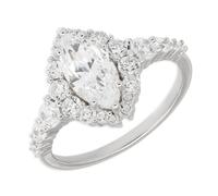 KnSam Women's White Gold 14K 585 Wedding Ring Unique Moissanite, Size O 1/2