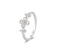 KnSam Women's White Gold 18 Carat 750 Simple Engagement Ring, Size O 1/2