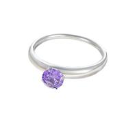 KnSam Women's White Gold 585 Wedding Anniversary Rings Amethyst, Size O 1/2