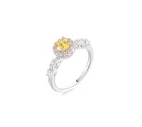 KnSam Women's White Gold Au585 14 Carat Promise Wedding Rings, Size O 1/2