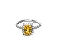 KnSam Women's White Gold Au750 18 Carat Unique Engagement Ring, Size O 1/2