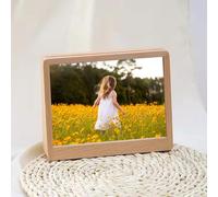 KnSam Wooden Picture Frame 21 x 29.7 cm, Horizontal, A4 Trapezoid-Shaped Acrylic Photo Frame for Freestanding