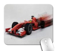 knseva Cars Mouse Pad, Generic Formula Racing Car Illustration with Special Effect Turbo Motion Auto Print Rectangle Gaming Mouse Pads