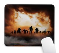 Knseva Horror Themed Mouse Pad 9.5"x 7.9", Reinforced Stitched Edges, Durable Anti-Slip Gaming & Office Mat Desk Decor, Zombies Dead Men Walking Body in The Doom Mist