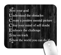 Knseva Inspirational Quote Rustic Black Wood Mouse Pad, See Your Goal Clear Your Mind of Self Doubt Embrace The Challenge Stay on Track Show The World You Can Do It Motivational Quotes Mouse Pads
