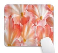 Knseva Pastel Color Floral Mouse Pad 9.5"x 7.9", Reinforced Stitched Edges, Durable Anti-Slip Gaming & Office Mat Desk Decor, Spring Flowers Fresh Soft Texture, Romantic Pink and White Blossoms