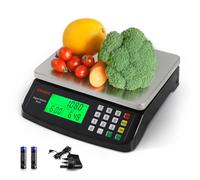 KNSWE Food Weighing Scales Black 40KG/88LB Large Digital Kitchen Scale for Baking Bread Cooking Meat Stainless Steel Tare Function Accurate Electric Counting for Parts with LCD Display DT580