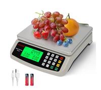 KNSWE Large Digital Kitchen Scale 10KG Electronic Food Scale Stainless Steel for Meal Prep Baking Bread Cooking Deli Tare Function Accurate Counting Scale for parts and coins with LCD display