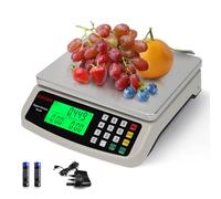 KNSWE Large Digital Kitchen Scale 40KG/88LB Weigh Food Scales Stainless Steel for Meal Prep Cooking Meat Baking Bread Tare Function Accurate Counting for Parts and Coins with Full View LCD Display