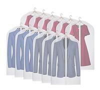 Kntiwiwo Clear Garment Bag Suit Bags for Storage Set of 12 Hanging Dust-Proof Clothes Cover Bag with Zipper for Suit, Coat, Dress Closet Clothes Storage-24” x 40”