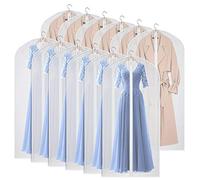 Kntiwiwo Garment Bags Dress Bag for Storage 60 inches Dust-Proof Suit Protector Cover Bag with Zipper for Long Dresses, Suit, Coat Closet Clothes Storage, Set of 12