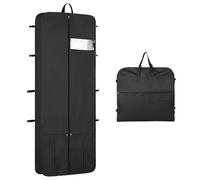 Kntiwiwo Wedding Dress Garment Bag 72" Dress Bags for Gowns Long with Accessories Pockets Bridal Garment Cover with Adjustable Handles for Wedding Dress, Prom Evening Gown, Black, 24" x 72"Black