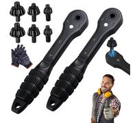 Knubbuf 2 in 1 Drill Chuck Ratchet Spanner, Ratchet Drill Chuck Key Wrench with Three Gears, Universal Double Head Chuck Key Replacement Tool for Electric Drills & Power Tools (2pcs)