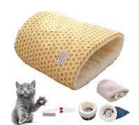 Knubbuf Cat Sleeping Bag, Cat Winter Sleeping Bag, Cat Sleeping Bag for Indoor Cats, Pet Mat Warming Pad Sack, Removable and Washable Medium and Large Pet Warming Pad (A)